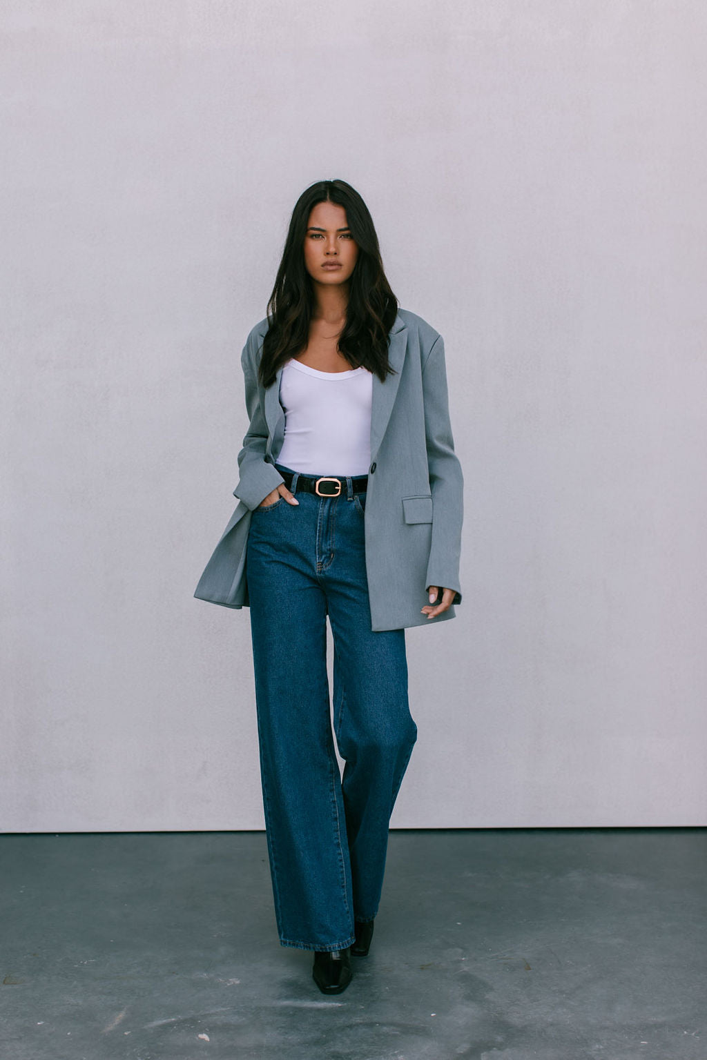 Ryder Boyfriend Blazer Grey