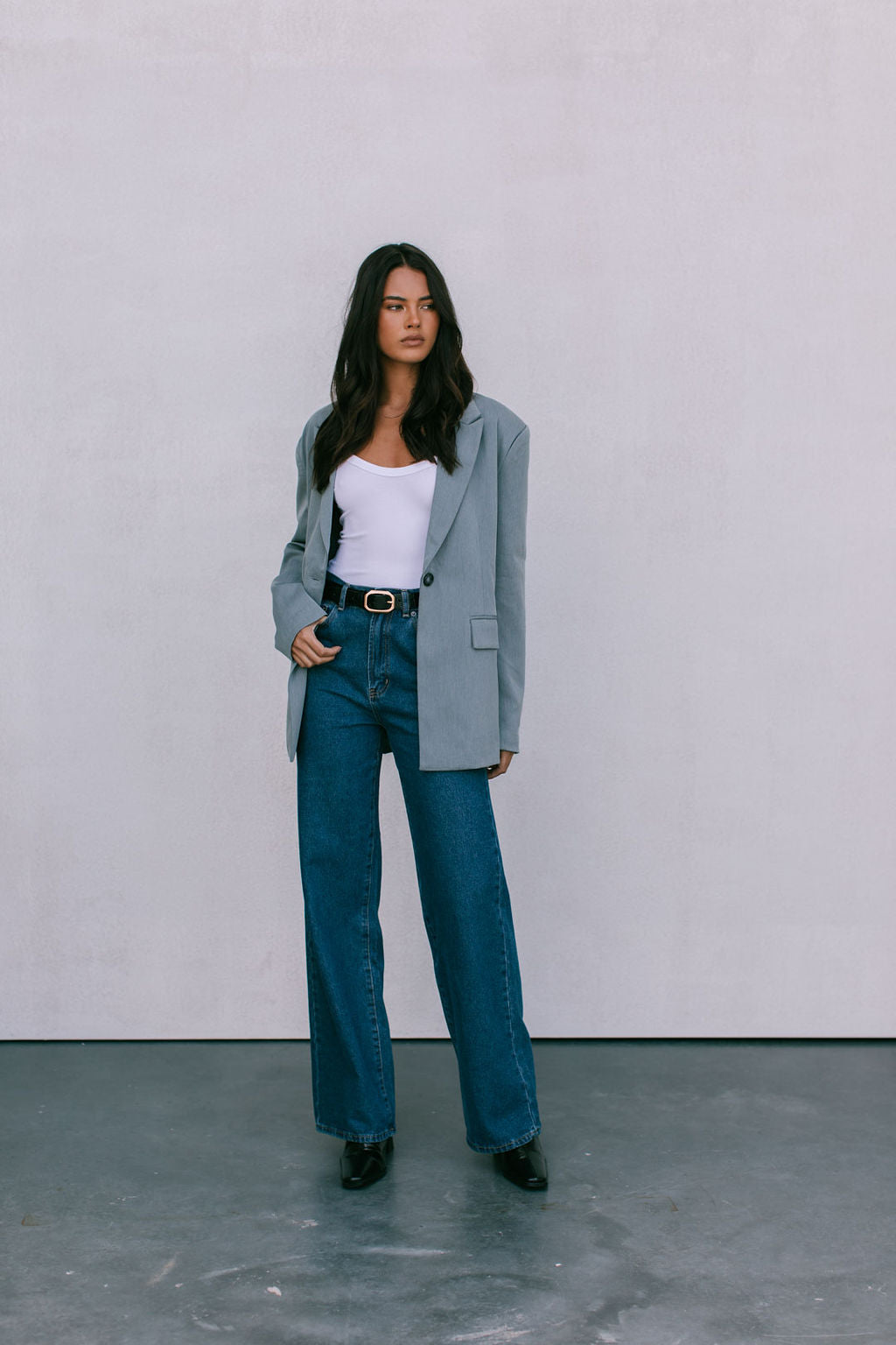 Ryder Boyfriend Blazer Grey