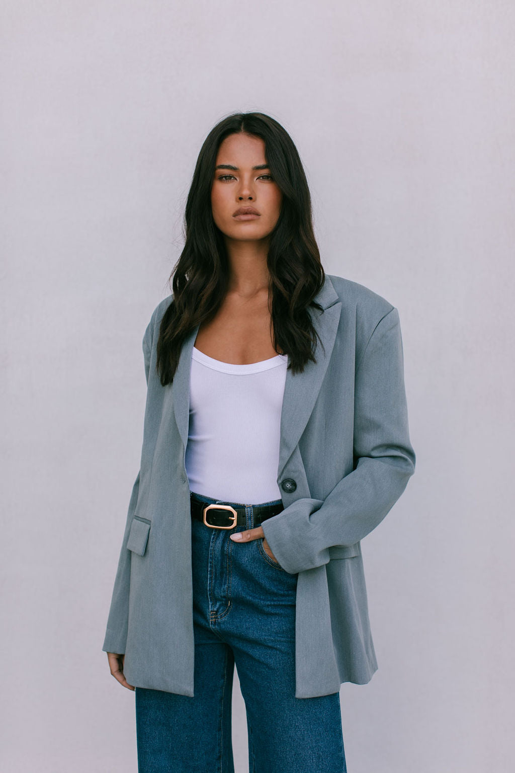 Ryder Boyfriend Blazer Grey