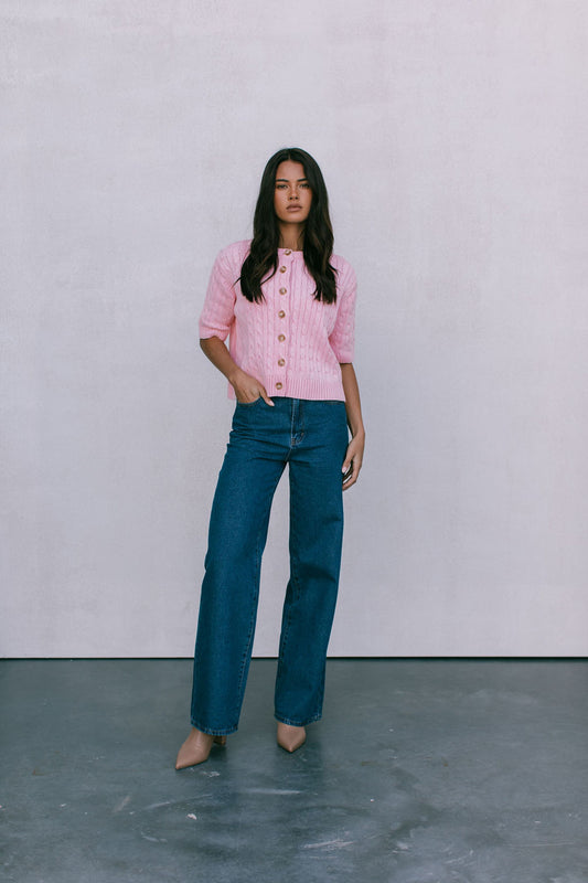 Nyla Knit Cardigan - Candy Pink