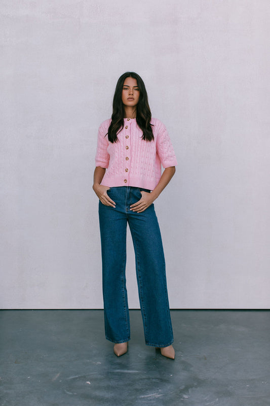 Nyla Knit Cardigan - Candy Pink