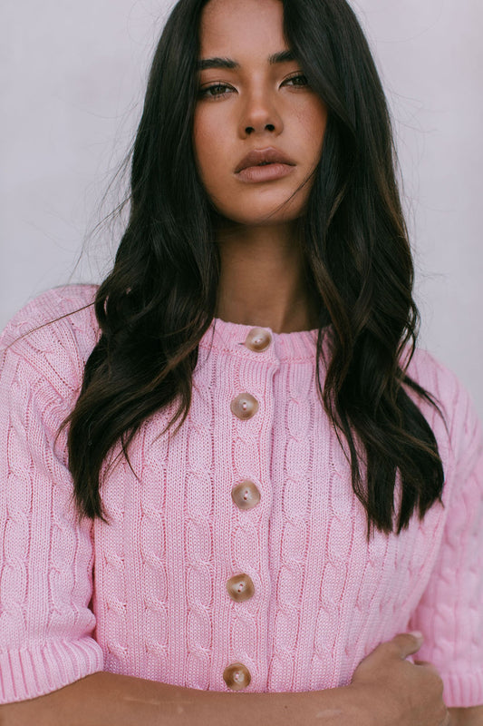 Nyla Knit Cardigan - Candy Pink