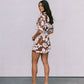 Valletta Mini Skirt - Chocolate Brown/Cream Floral Print