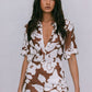 Valletta Mini Skirt - Chocolate Brown/Cream Floral Print