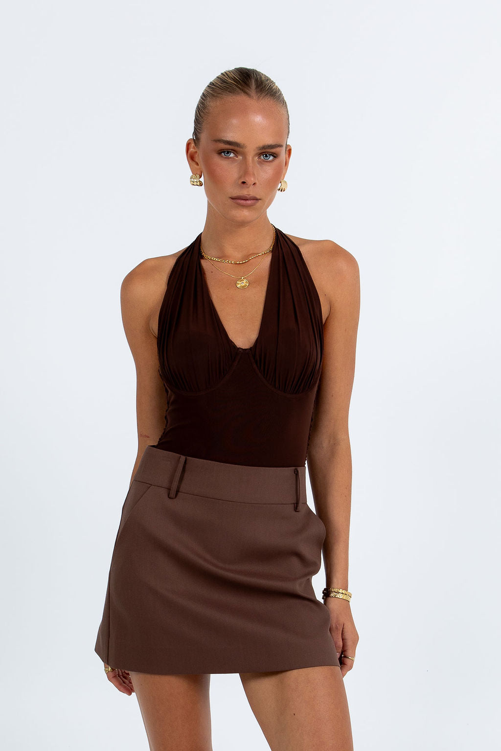 Jolie Mini Skirt Chocolate