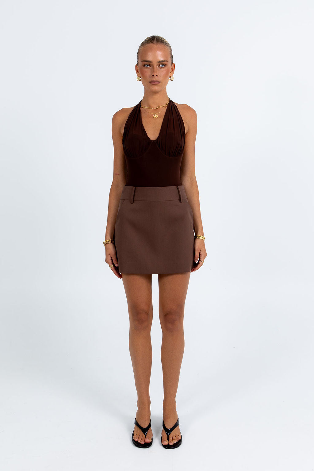 Jolie Mini Skirt Chocolate