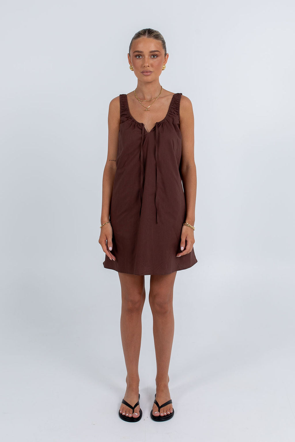 Drew Mini Dress Chocolate