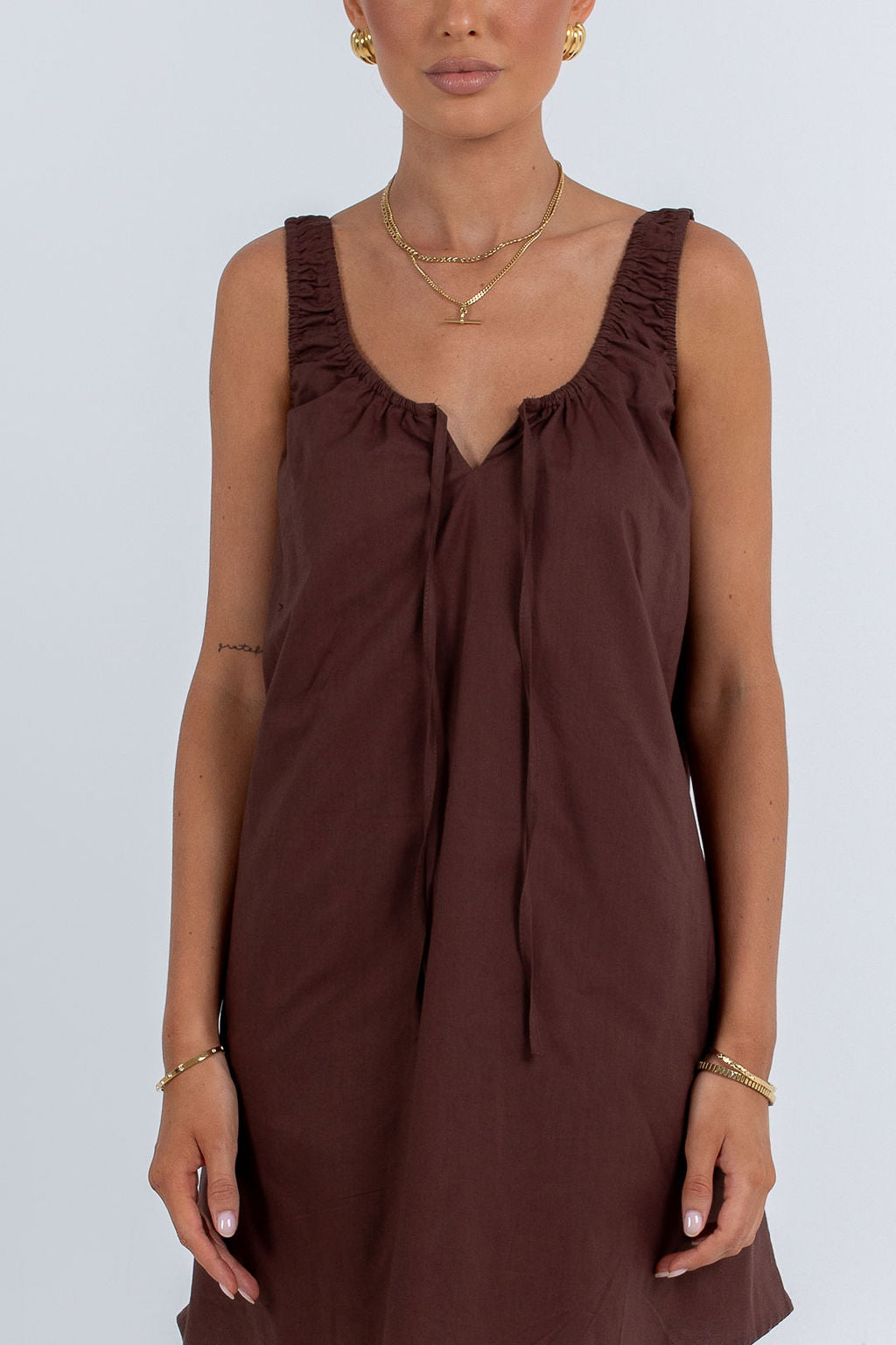 Drew Mini Dress Chocolate