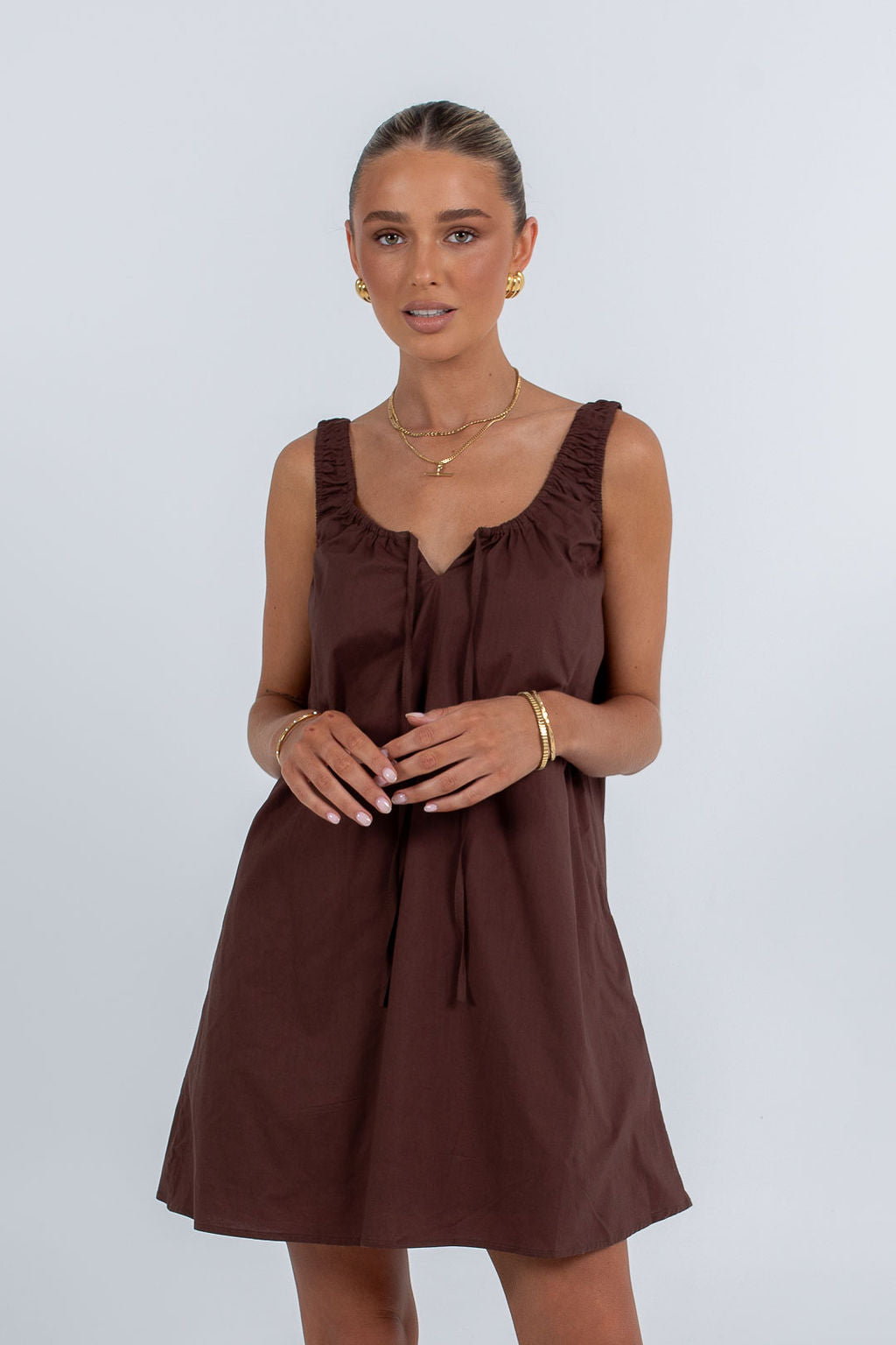 Drew Mini Dress Chocolate