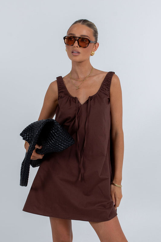 Drew Mini Dress - Chocolate