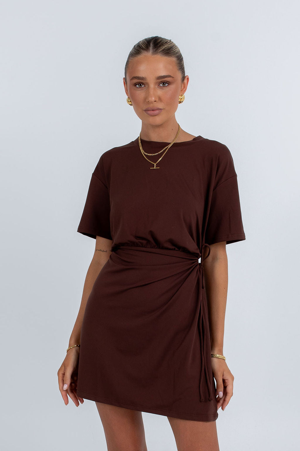 Oriana Mini Dress - Chocolate