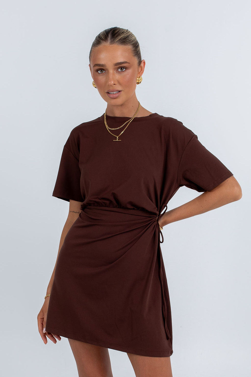 Oriana Mini Dress - Chocolate