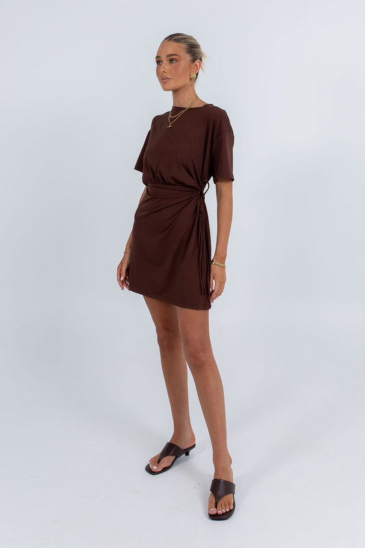 Oriana Mini Dress - Chocolate