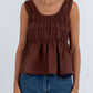 Alegra Linen Top Chocolate