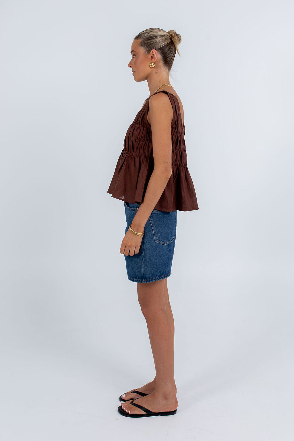 Alegra Linen Top Chocolate