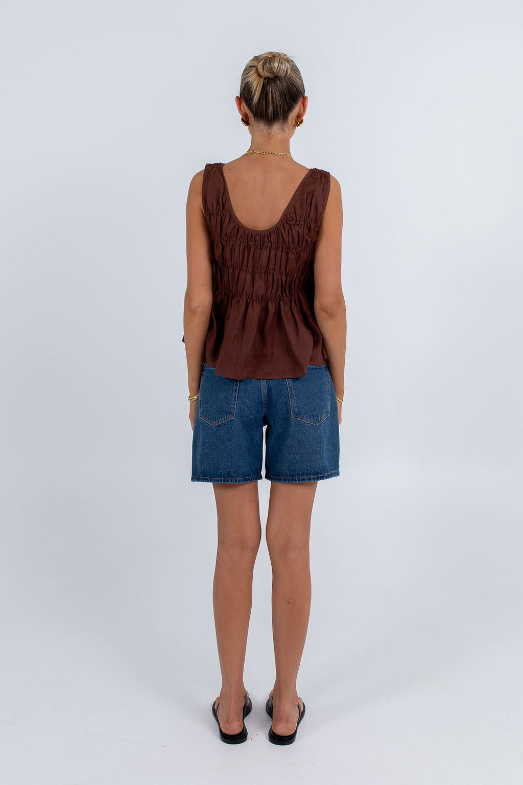 Alegra Linen Top Chocolate