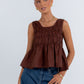 Alegra Linen Top Chocolate