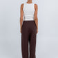 Vivien Linen Pant - Chocolate Brown