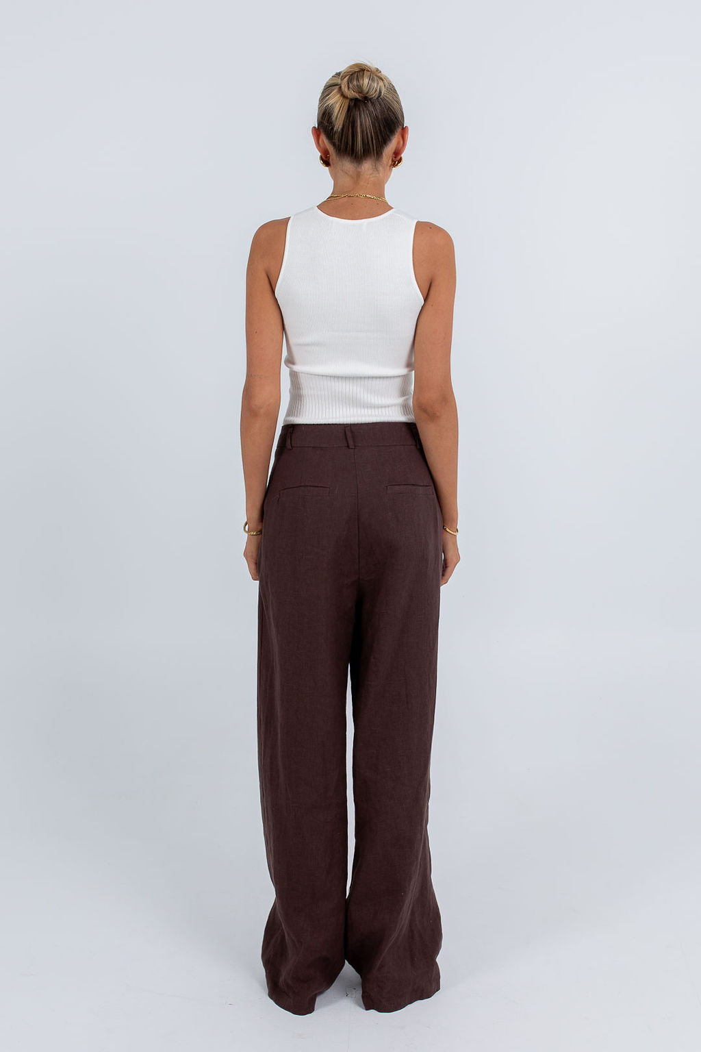 Vivien Linen Pant Chocolate