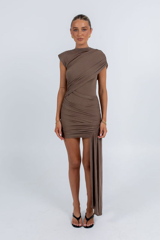 Daleyza Mini Dress - Brown