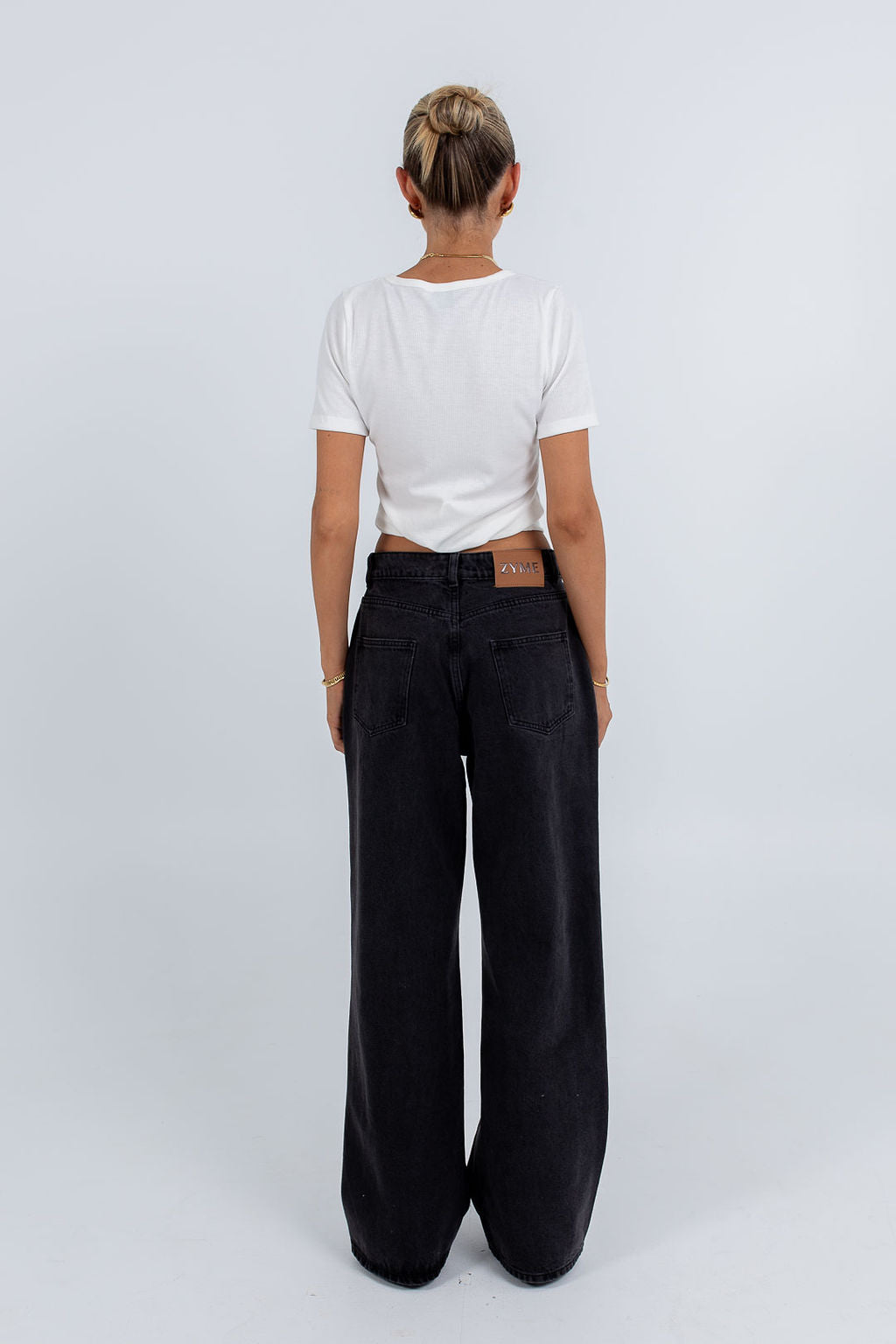Janey Baggy Leg Jeans Washed Black