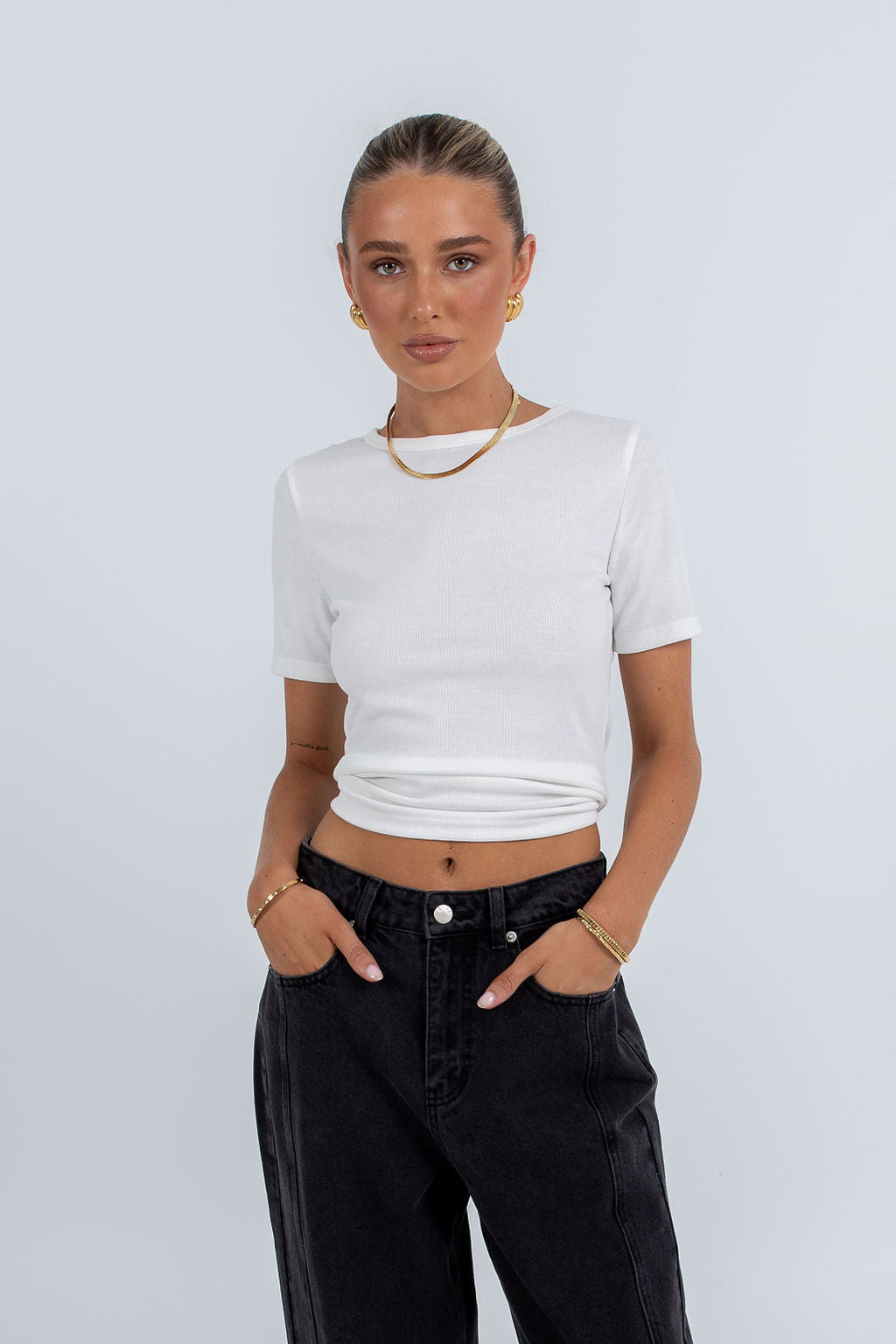 Janey Wide Leg Jeans Washed Black