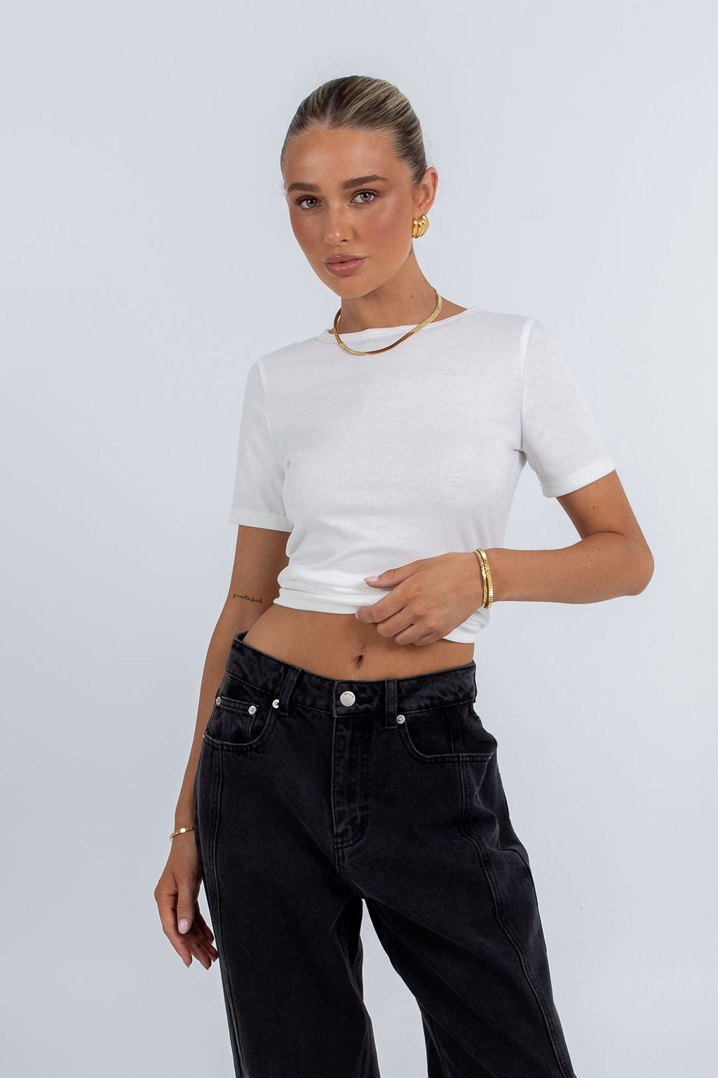 Janey Baggy Leg Jeans Washed Black