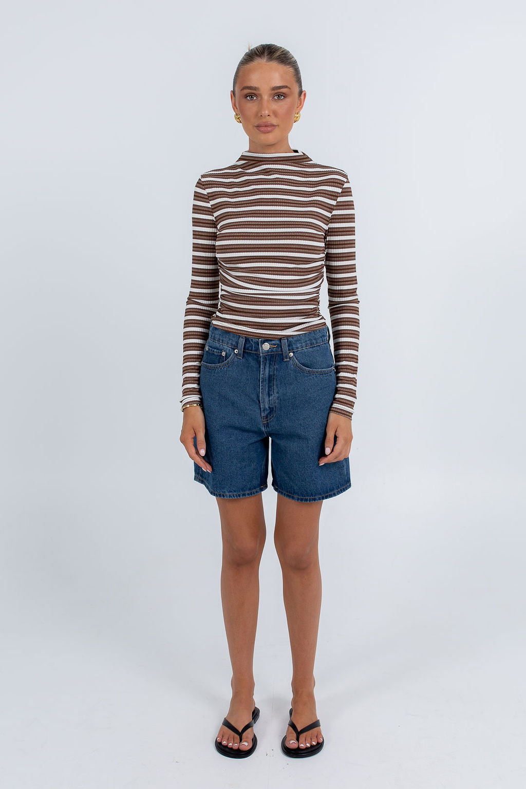 Orlando Top Brown Stripe