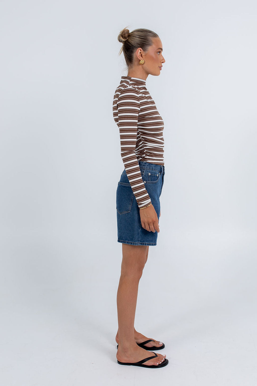 Orlando Top Brown Stripe