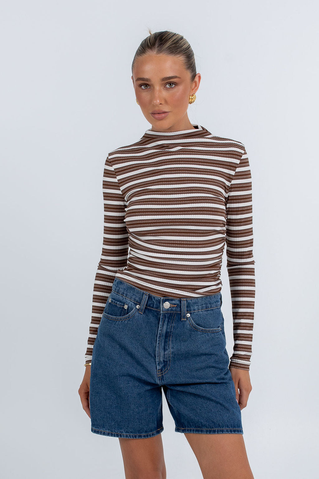 Orlando Top Brown Stripe