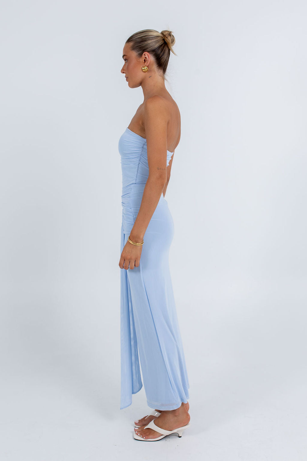 Abby Maxi Dress - Baby Blue Mesh