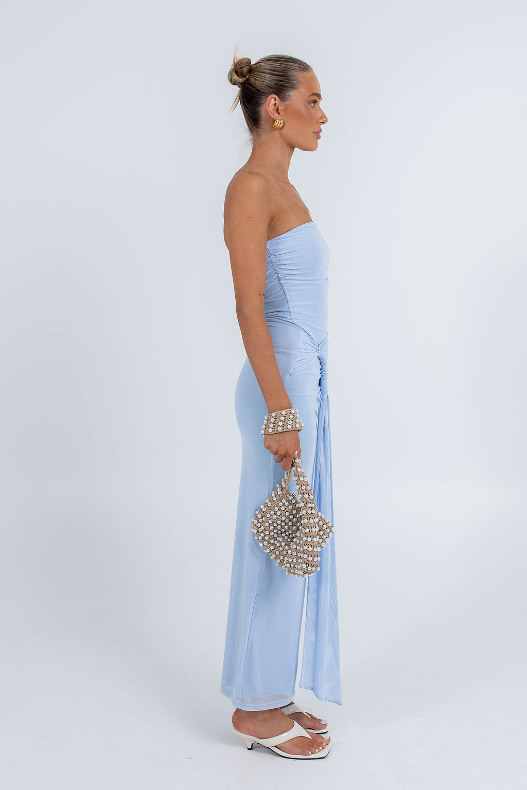 Abby Maxi Dress - Baby Blue Mesh