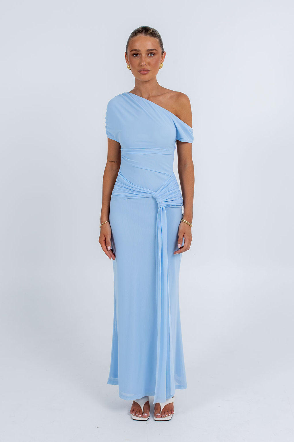 Que Maxi Dress - Baby Blue Mesh