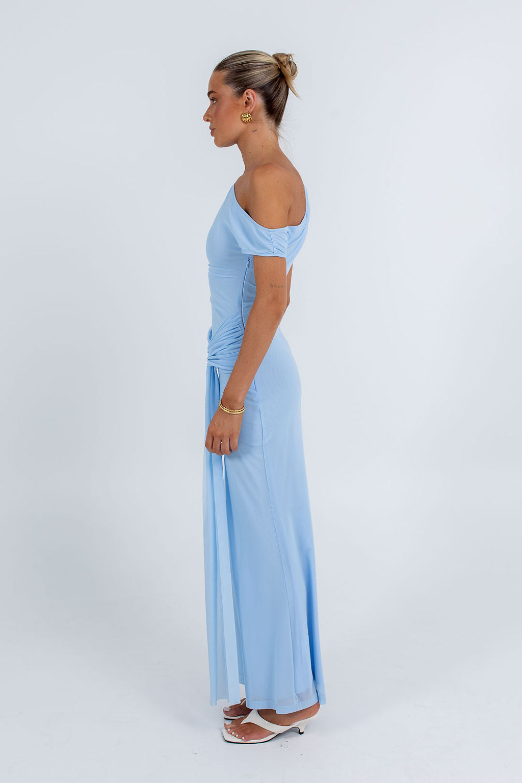 Que Maxi Dress - Baby Blue Mesh