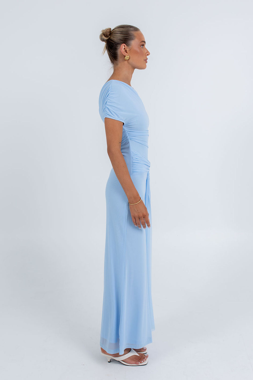 Que Maxi Dress - Baby Blue Mesh