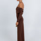 Gwen Maxi Dress - Chocolate Brown Mesh