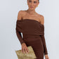 Gwen Maxi Dress - Chocolate Brown Mesh