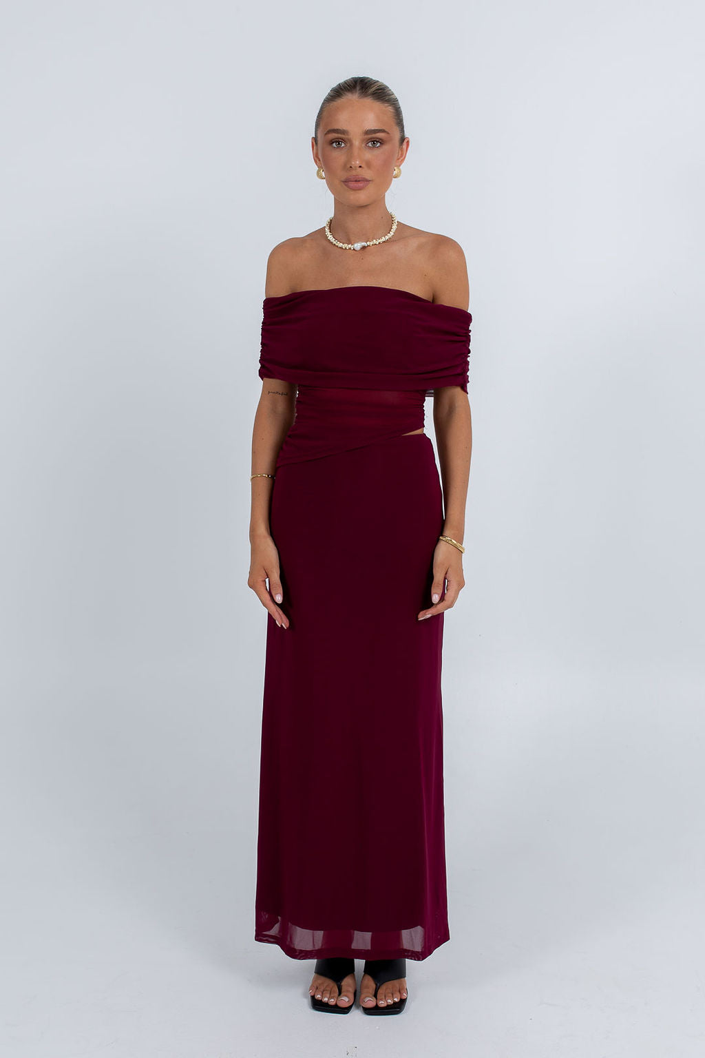 Fiora Maxi Dress Burgundy