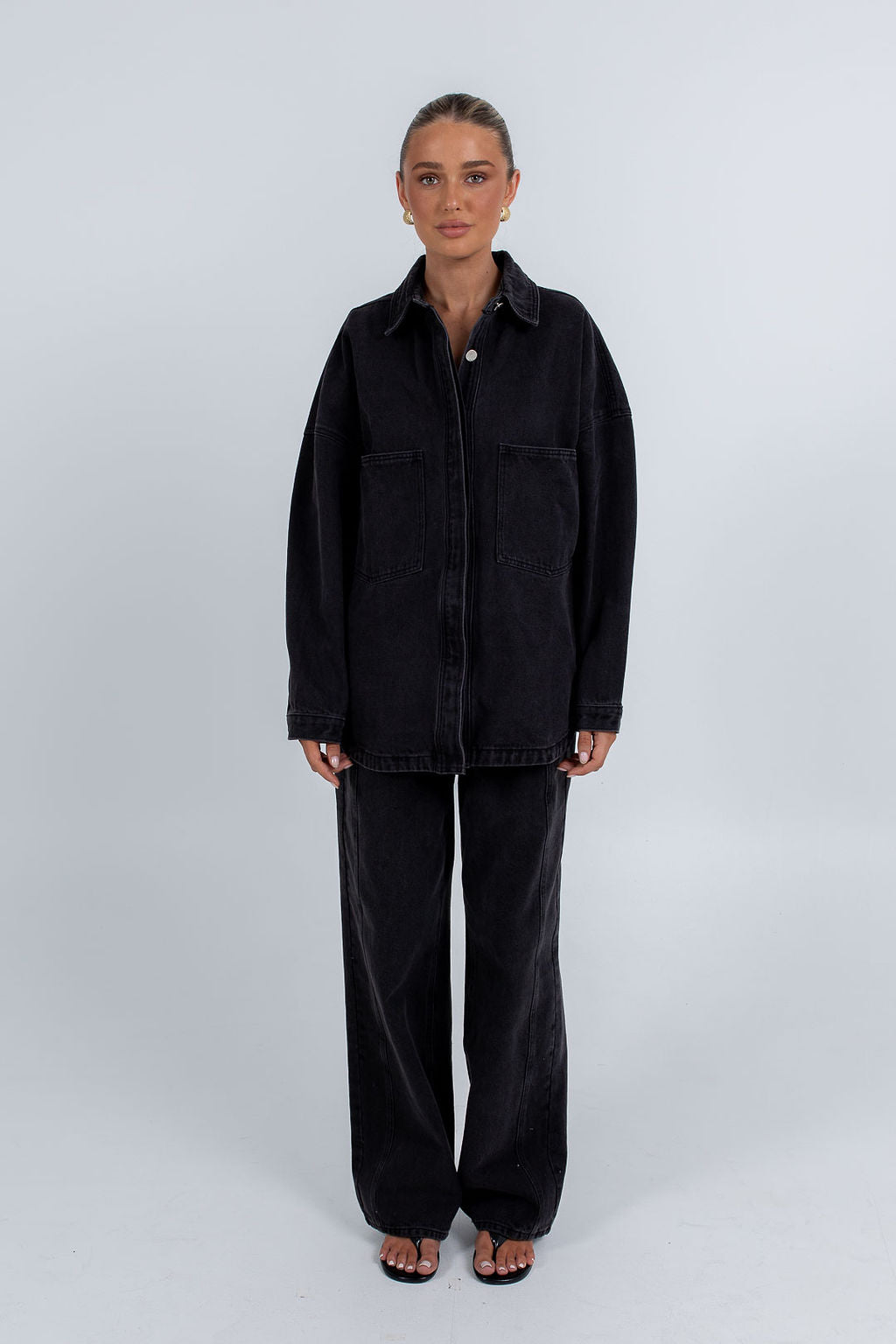 Ilou Denim Shirt - Washed Black