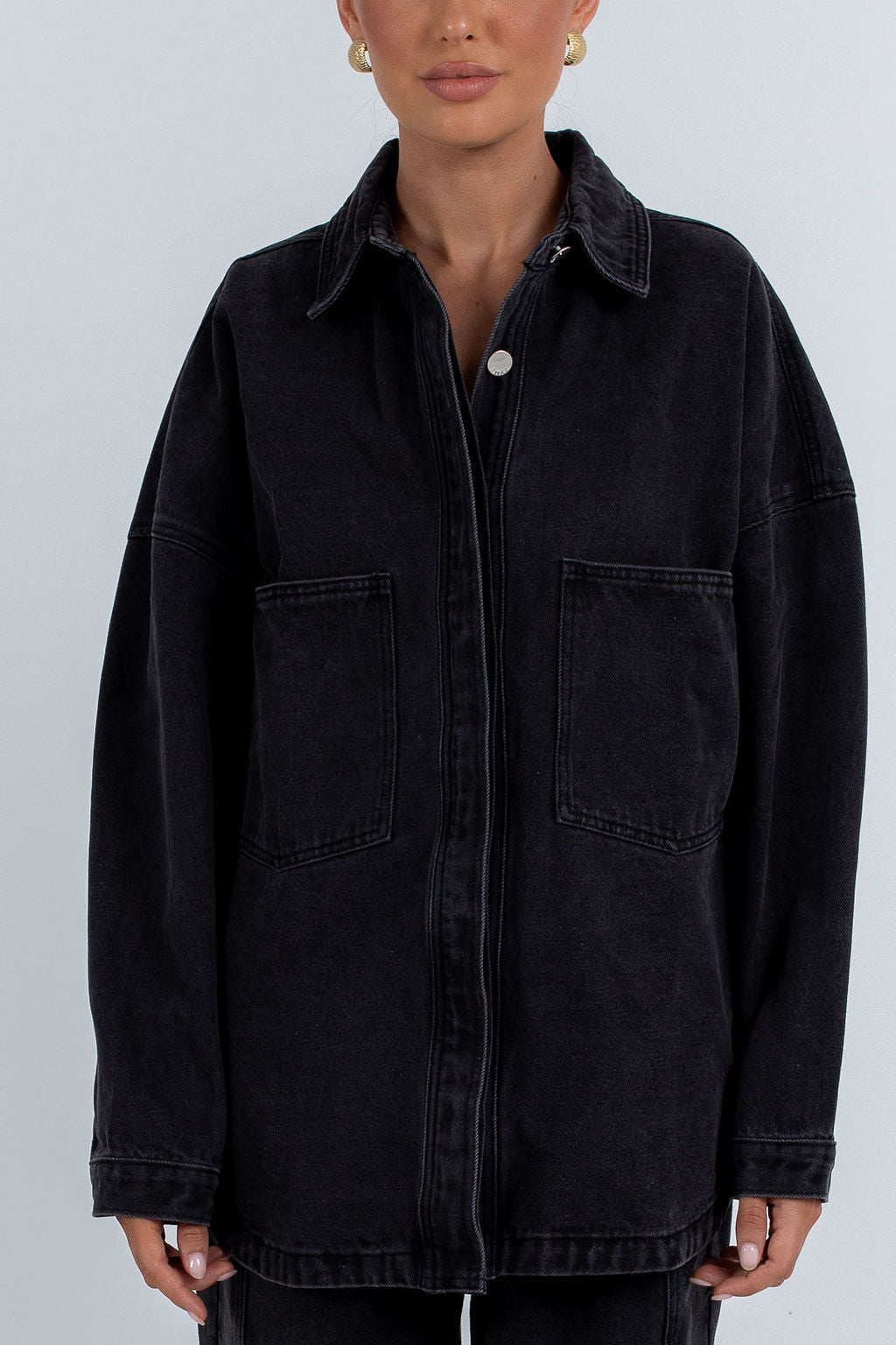 Ilou Denim Shirt Washed Black
