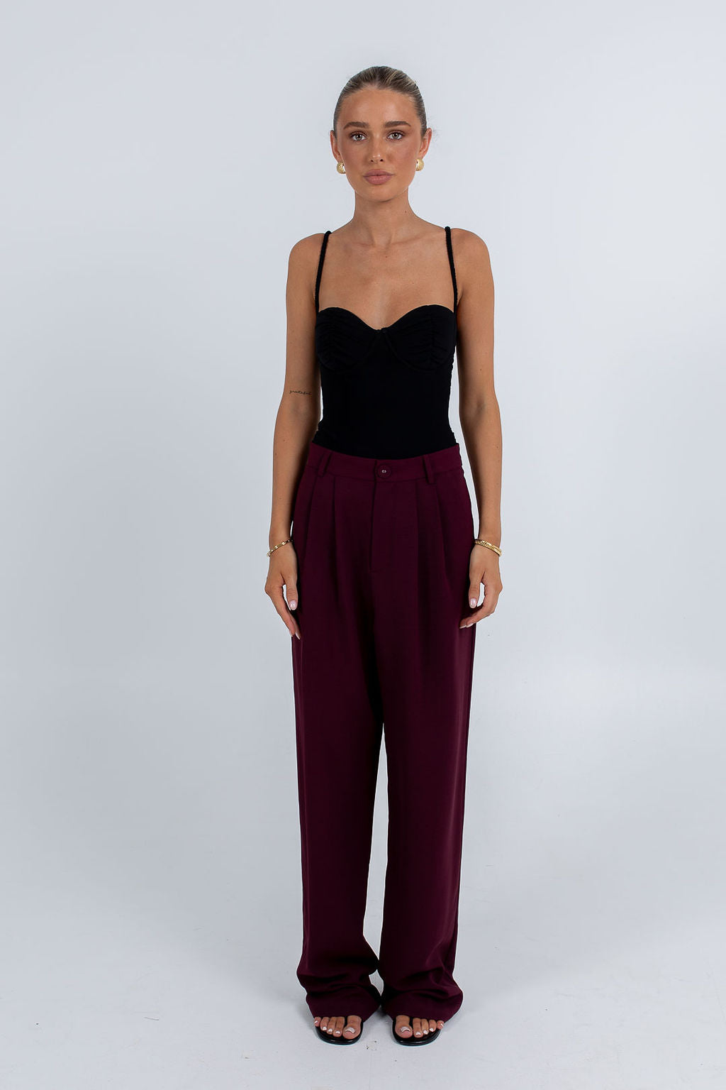 Mayda Tailored Pants Burgundy