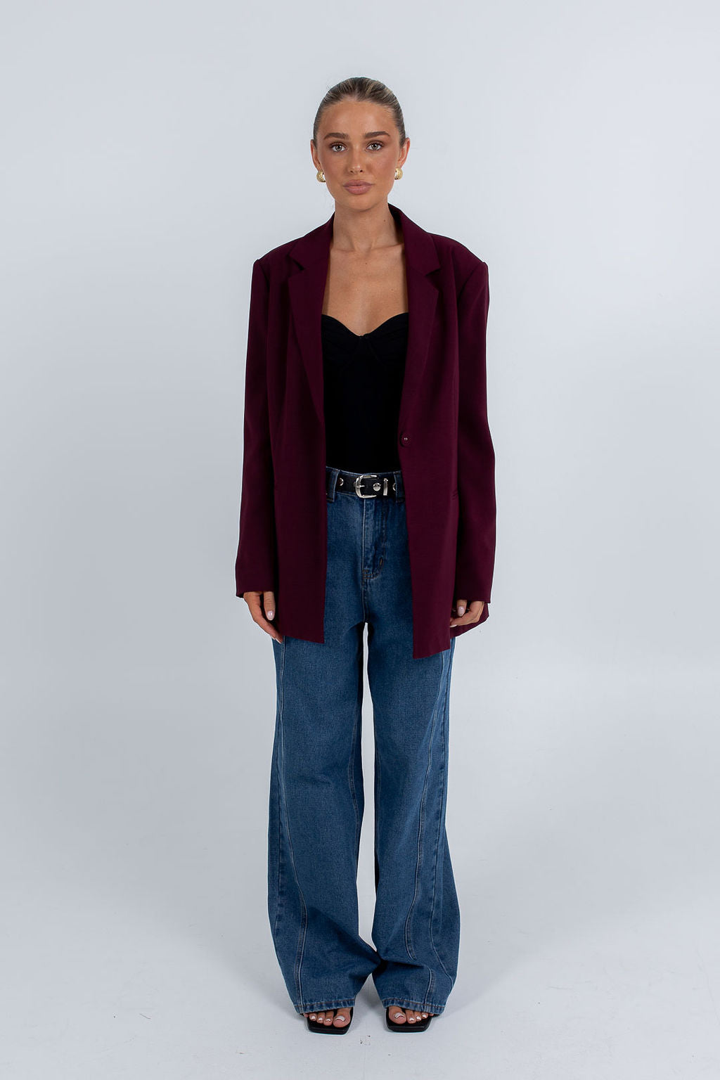 Quade Blazer Burgundy