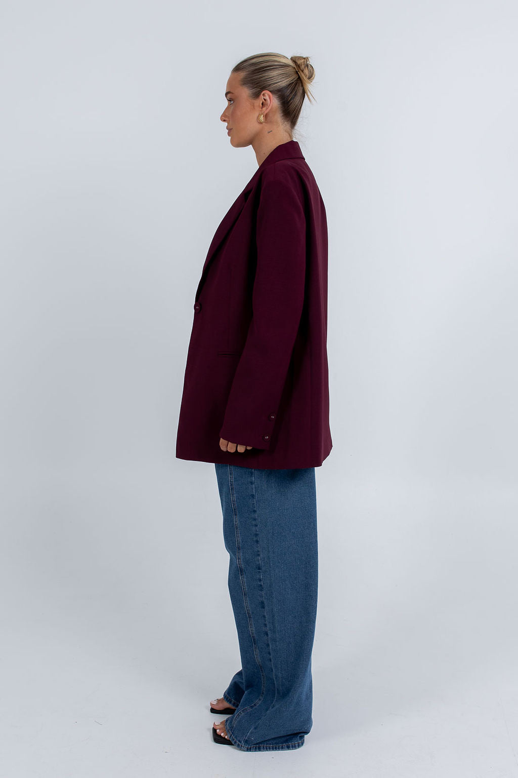 COMING SOON - Quade Tailored Blazer - Plain Burgundy