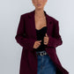 COMING SOON - Quade Tailored Blazer - Plain Burgundy