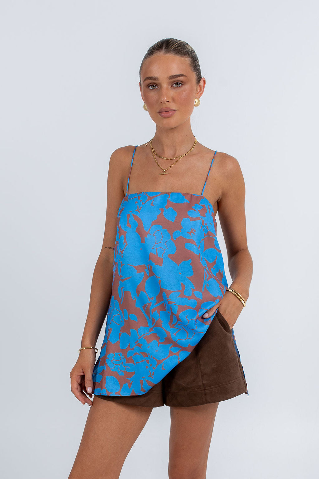 Becka Top Azurosa Print