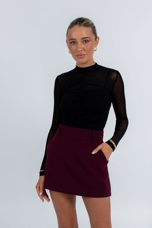 Jolie Mini Skirt Burgundy