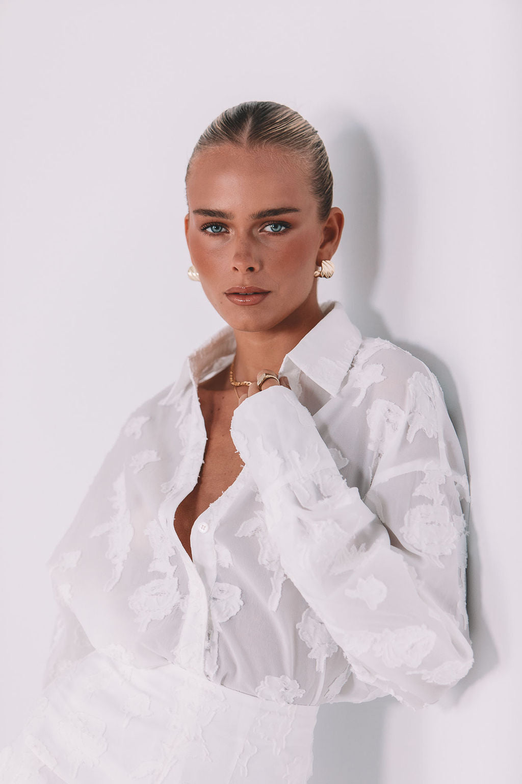 Blanche Shirt - White Lace