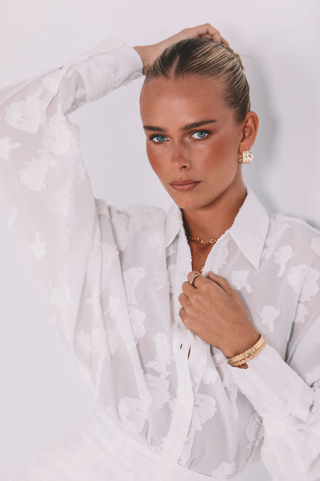 Blanche Shirt - White Lace