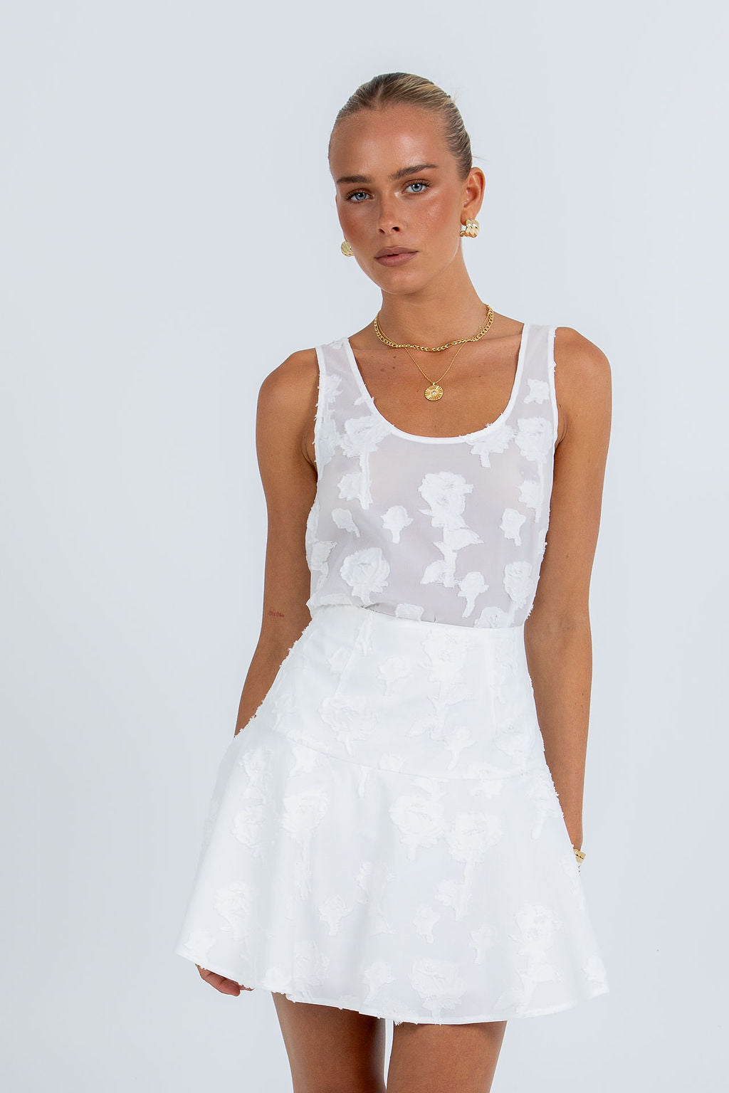 Mirabel Singlet Top - White Lace