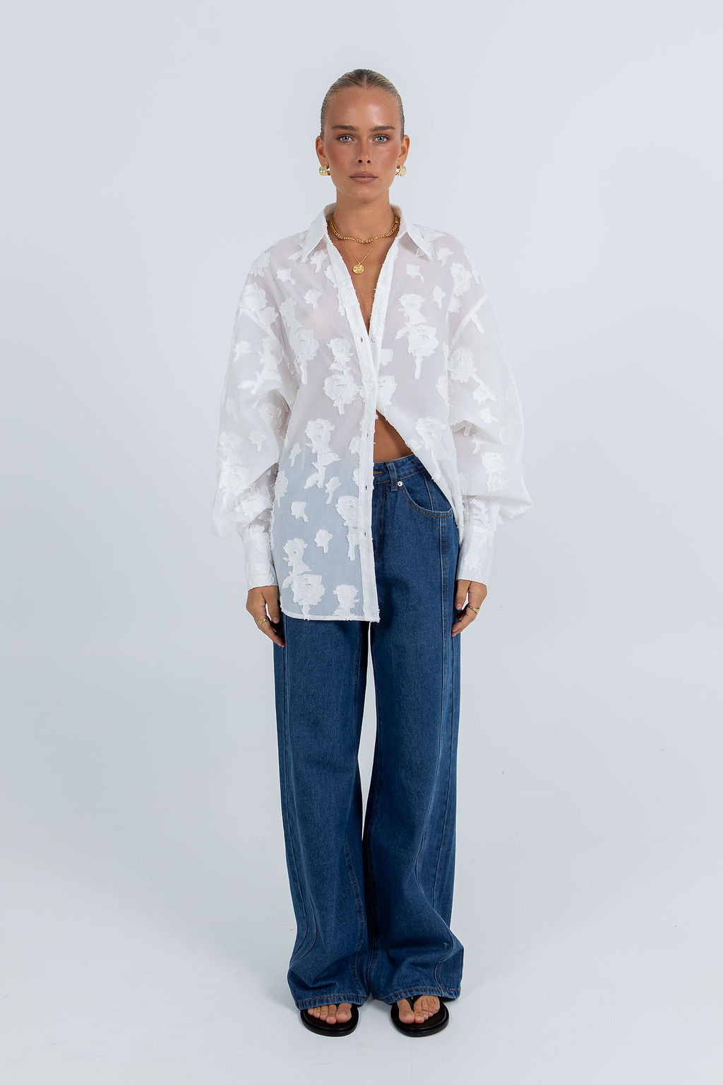 Blanche Shirt - White Lace